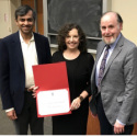 Prof. Glotzer with Dr. Landau and Dr. Chhabra